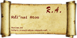 Rónai Atos névjegykártya